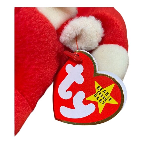 Ty Beanie Baby Snort The Bull Plush Toy Red & White Collectible 1990s Original T - Picture 6 of 10